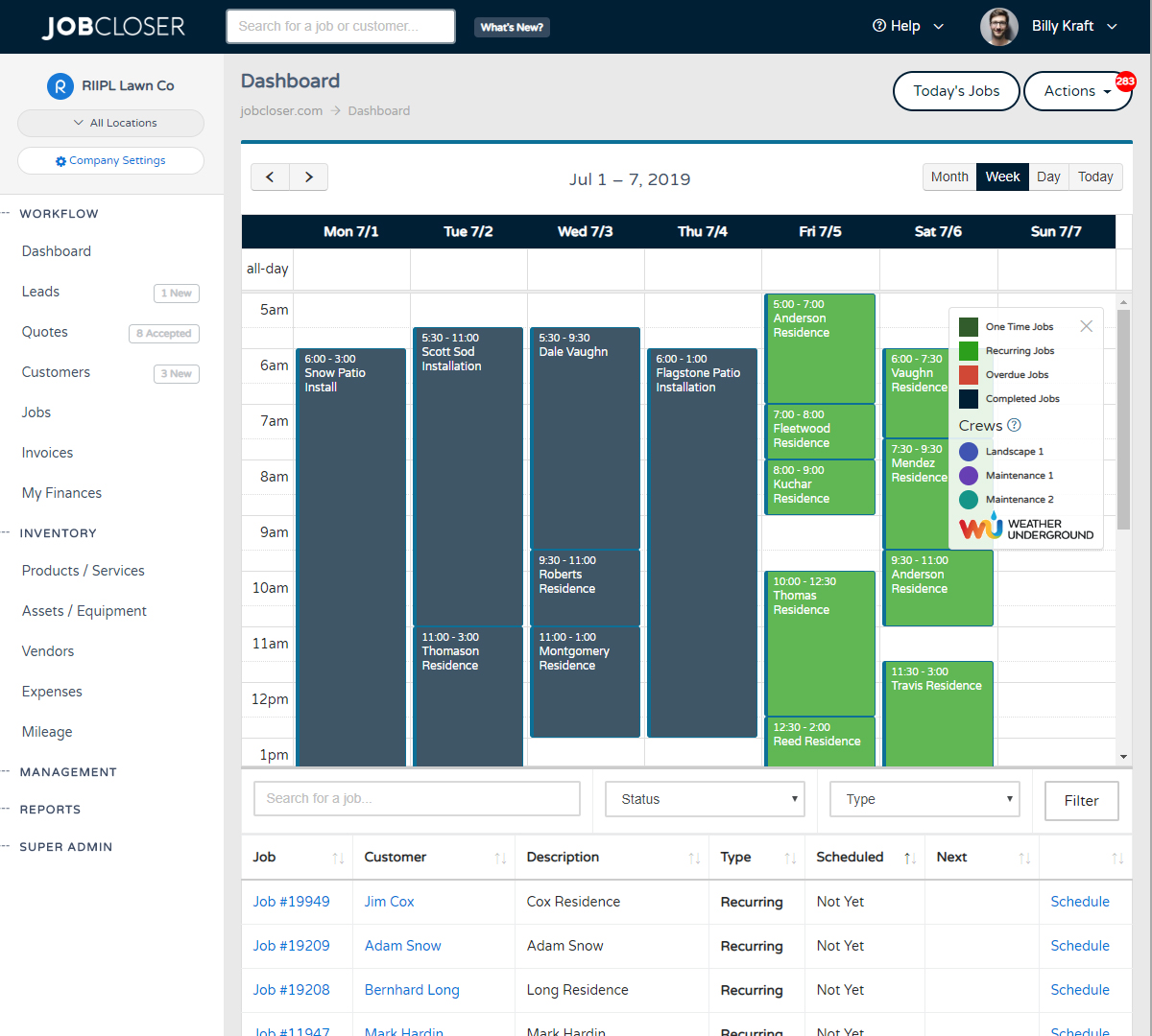 JobCloser Scheduling Jobs