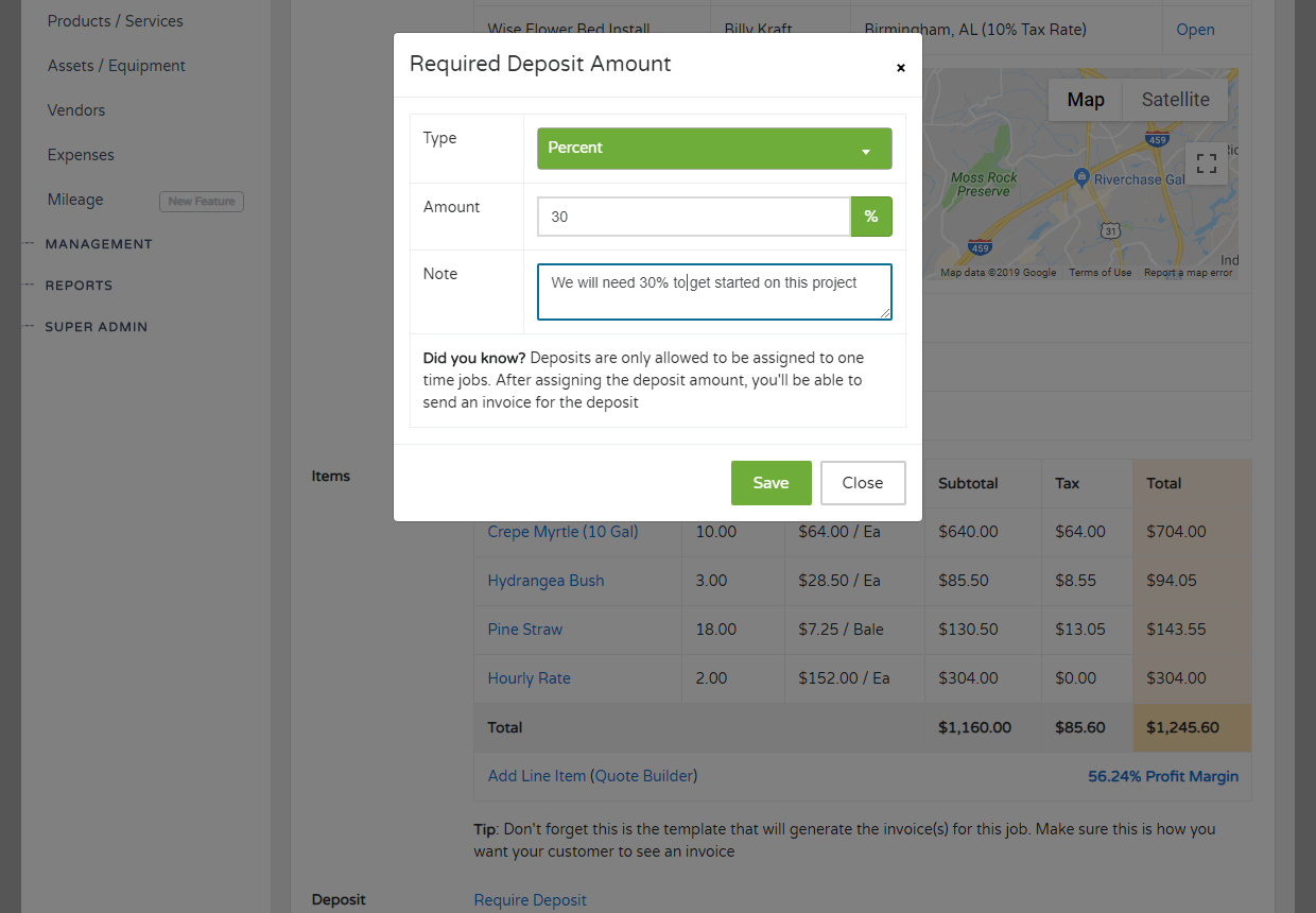 Requiring A Deposit