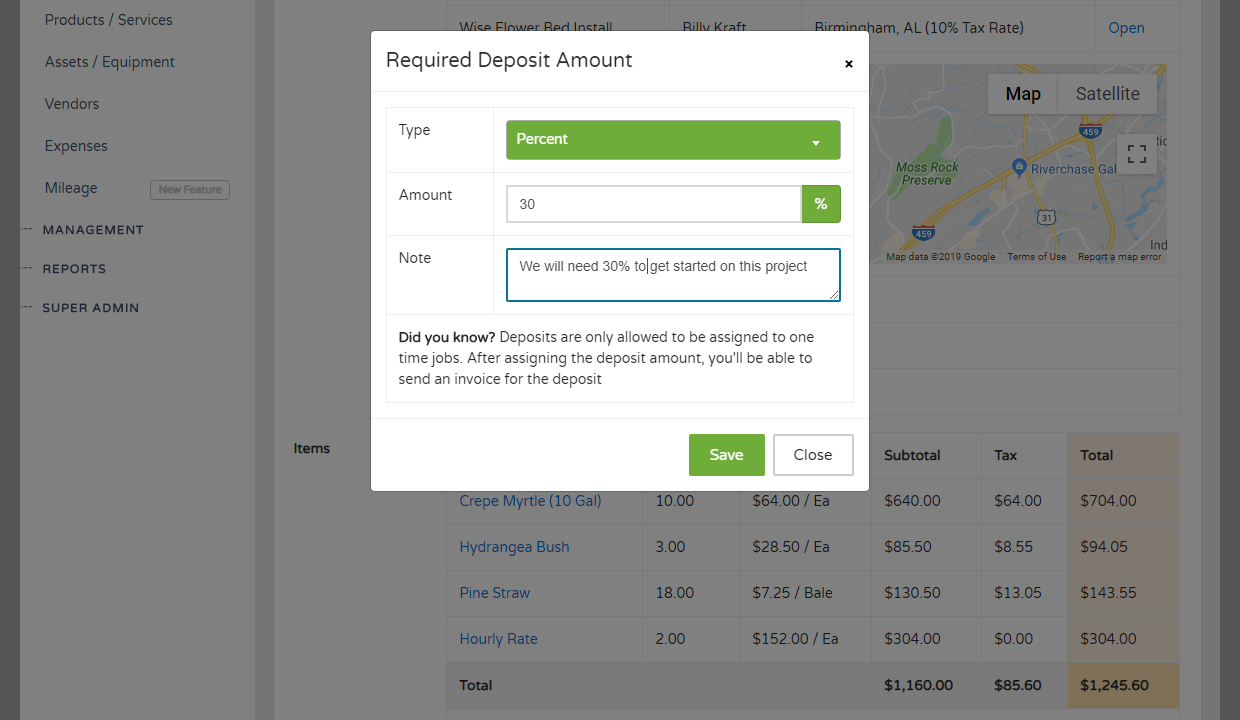 Requiring A Deposit