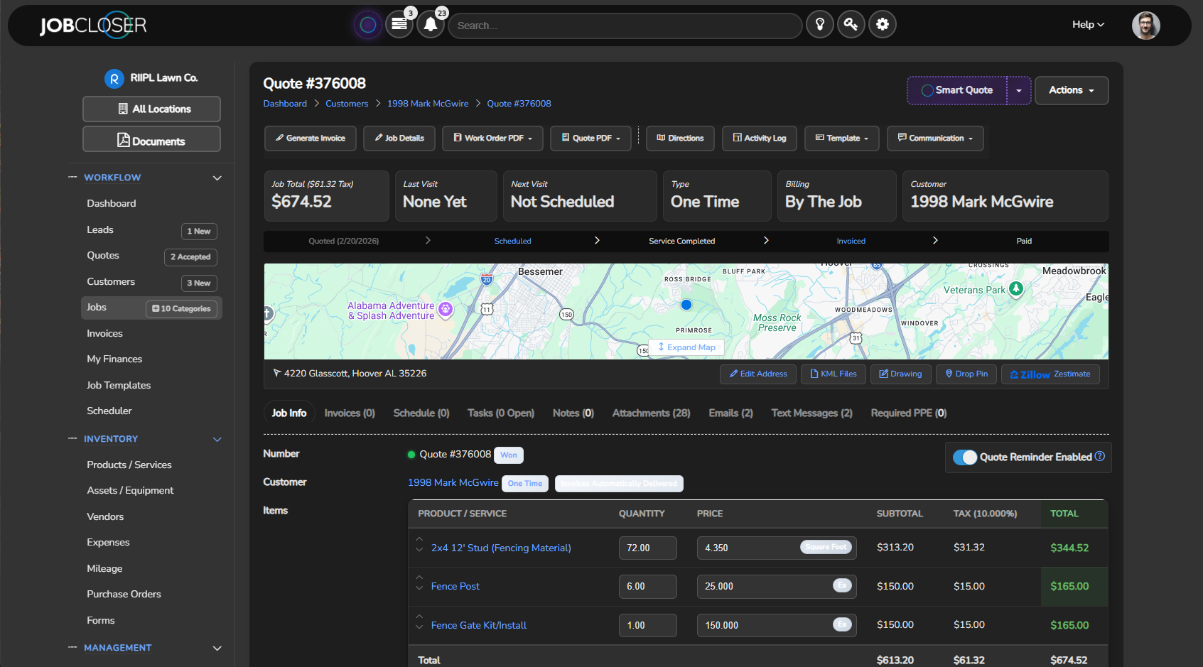 JobCloser Streamlining Workflow for Landscaping contractors