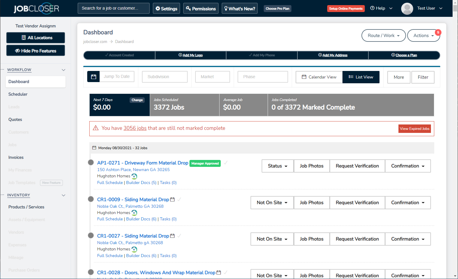 JobCloser Dashboard