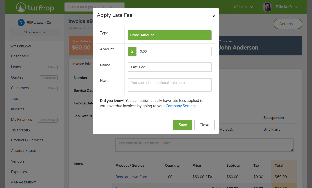 Discounts and Late Fees