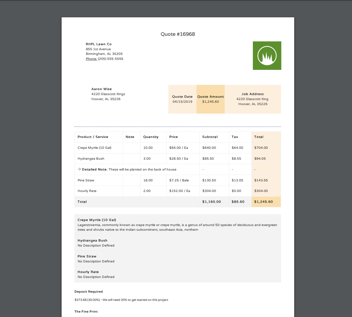PDF Invoices & Proposals