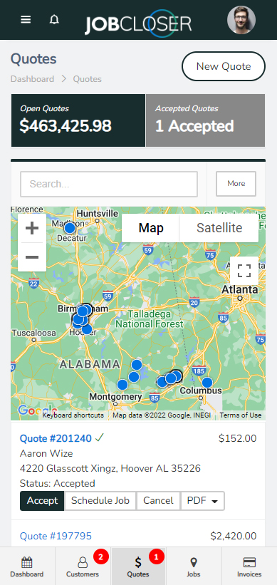 JobCloser Screen2