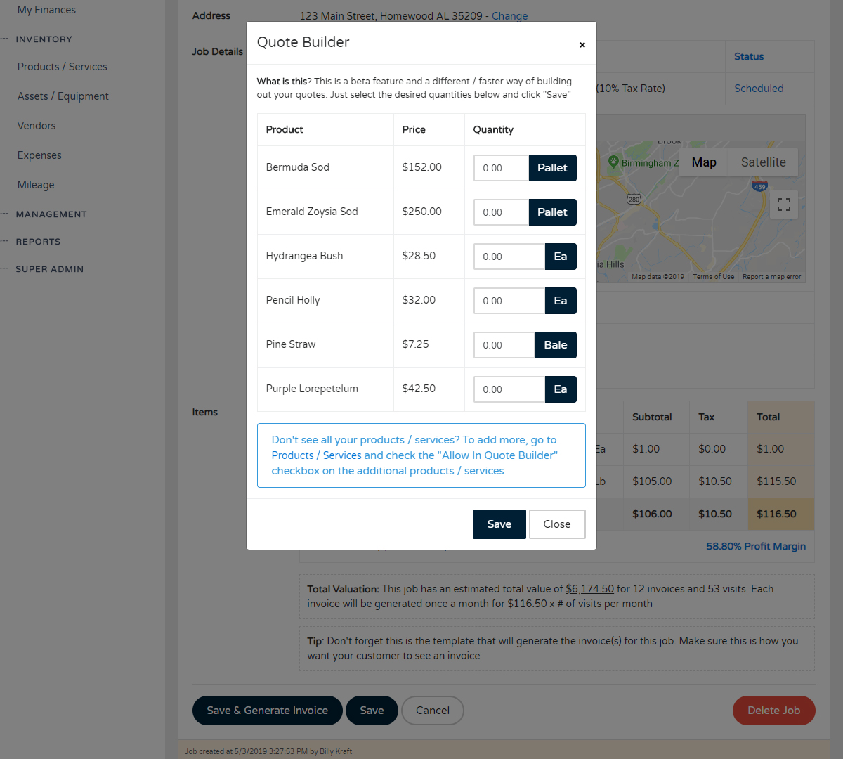 JobCloser Quote Builder
