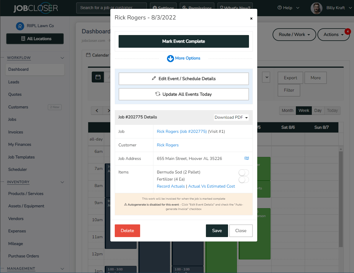 Schedule field service jobs with JobCloser