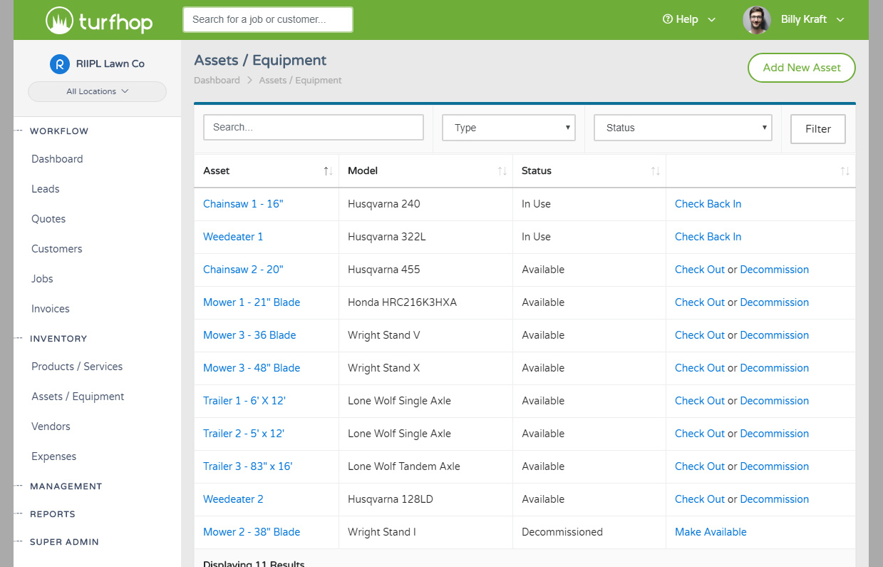 Asset & Equipment Management