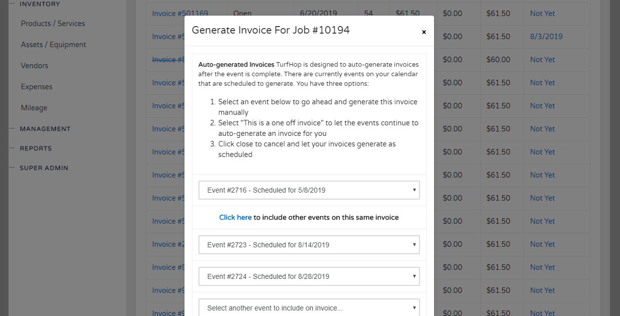 One Invoice - Multiple Jobs