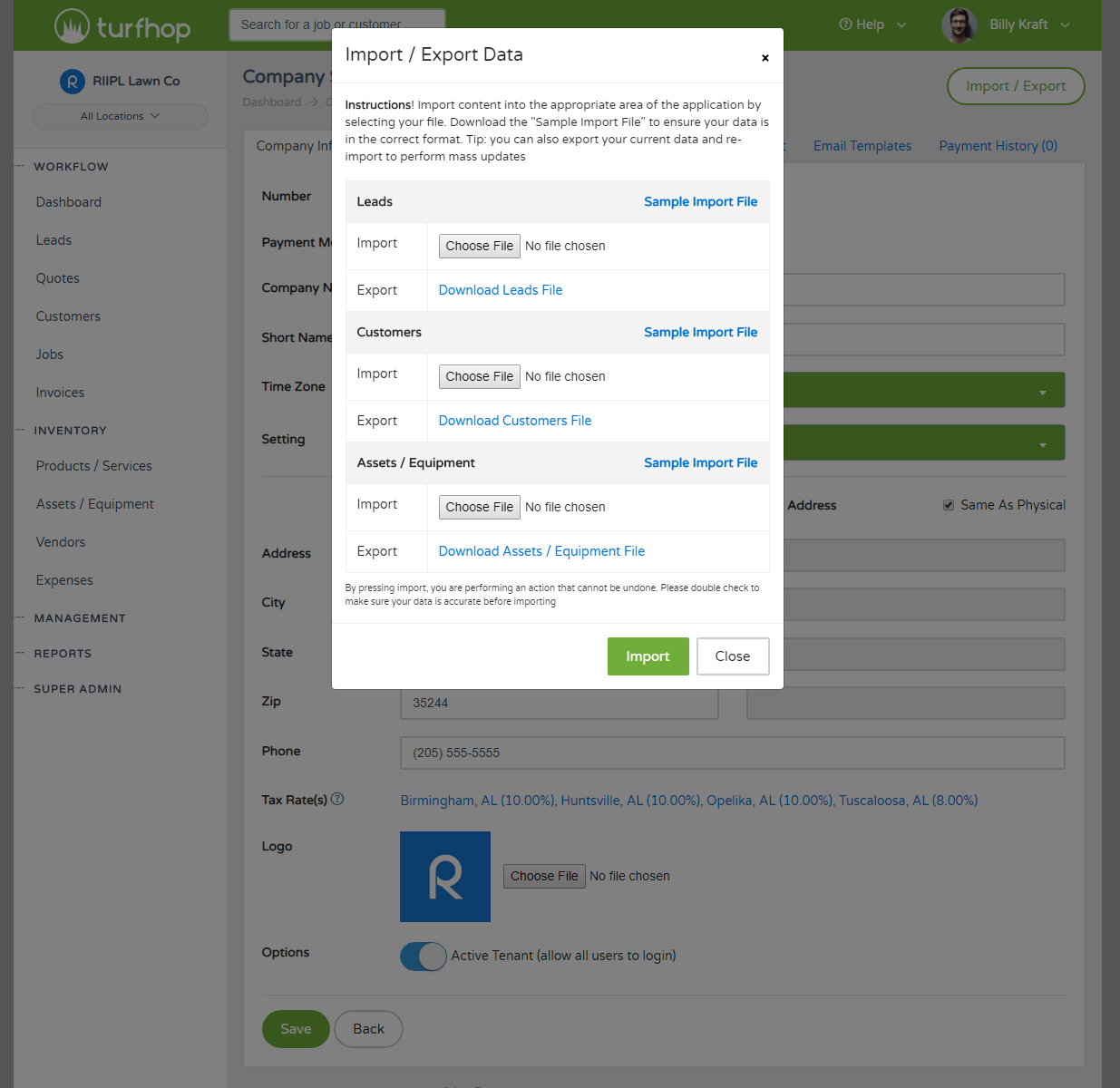 Importing & Exporting