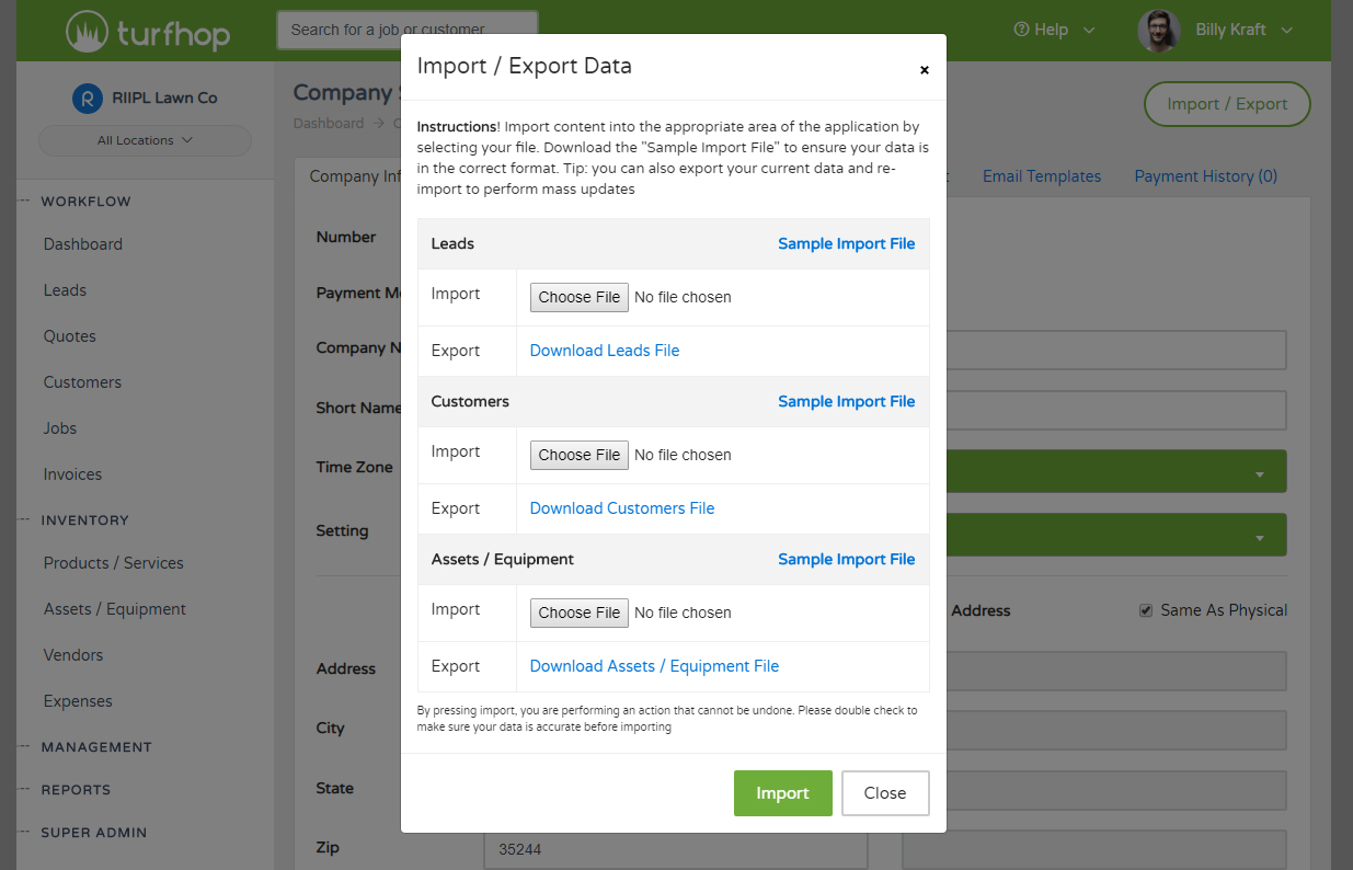 Importing & Exporting