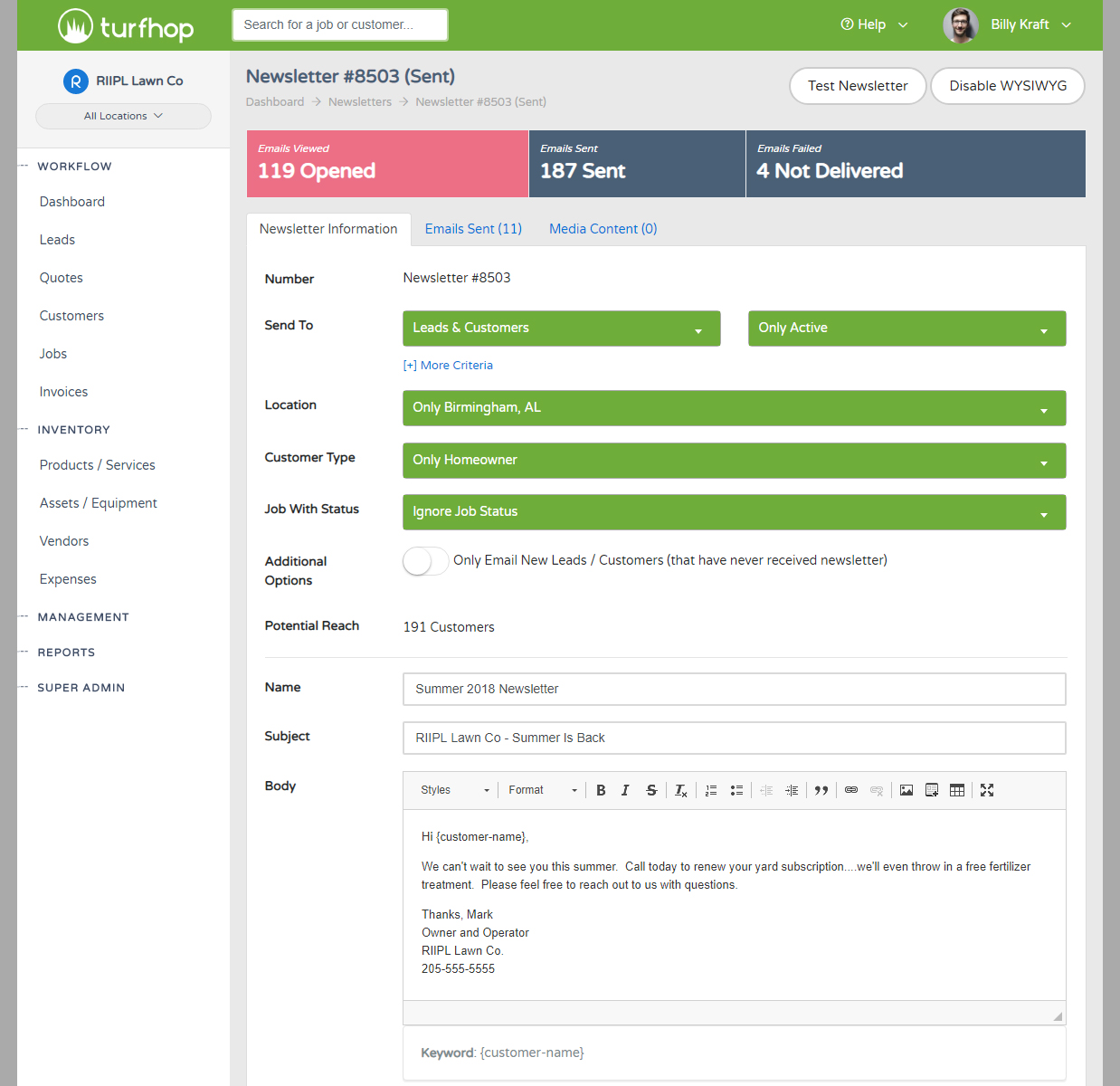 Newsletters & Mass Emails