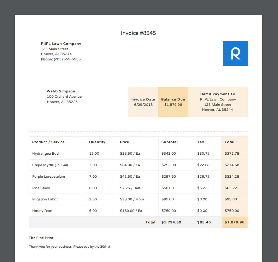 PDF Invoices & Proposals