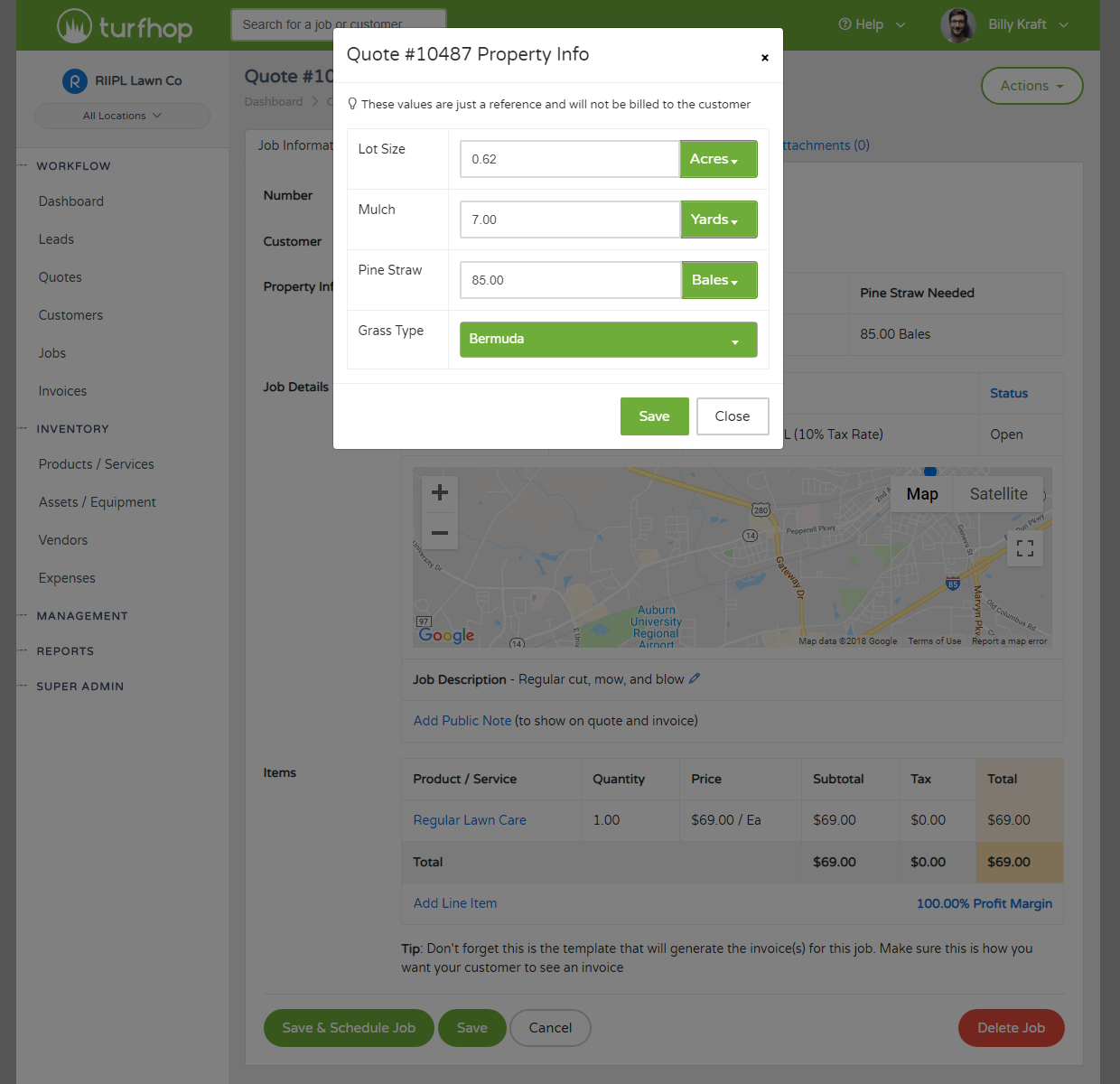Mulch, Pinestraw, and Property Details