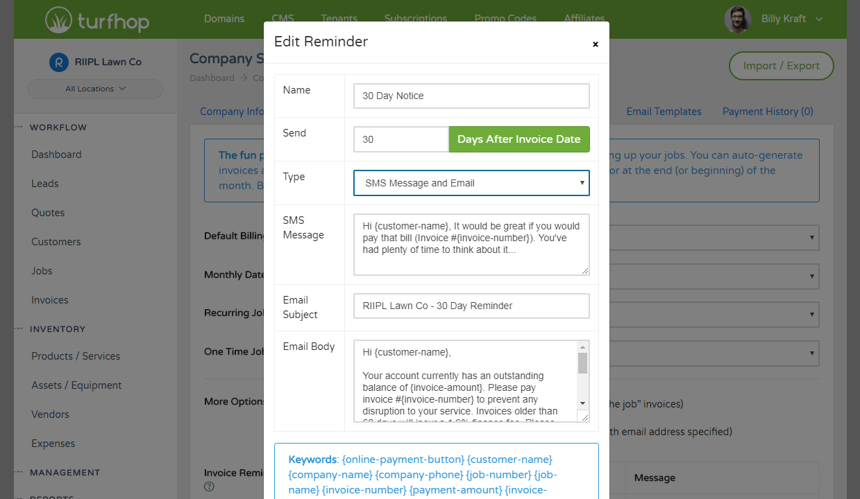 Appointment & Invoice Reminders