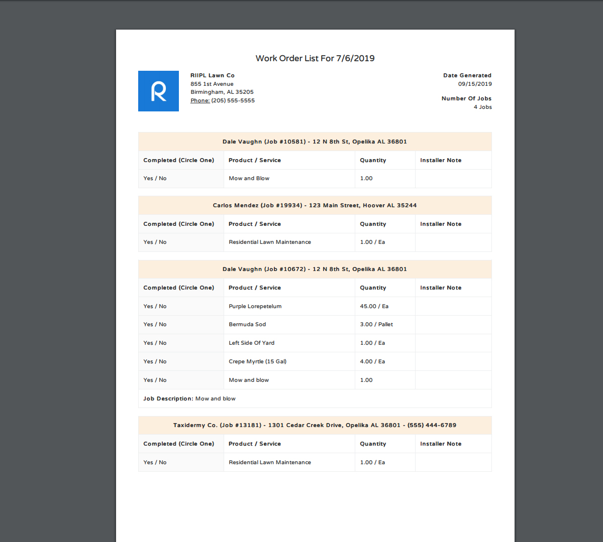 JobCloser Work Orders